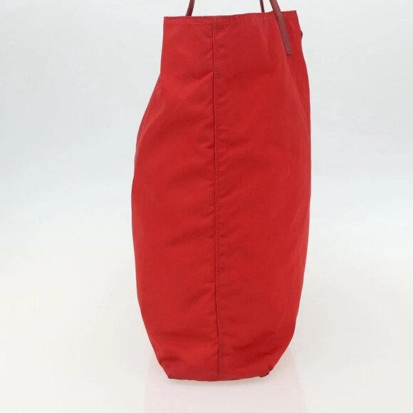 PRADA Tote Bag Nylon Red Silver Auth 155081 - Picture 3 of 16